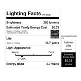 Feit White Filament A15 E26 (Medium) Filament LED Bulb Soft White 25 Watt Equivalence 2 pk