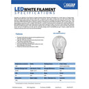 Feit White Filament A15 E26 (Medium) Filament LED Bulb White 60 Watt Equivalence 2 pk
