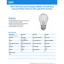 Feit White Filament A15 E26 (Medium) Filament LED Bulb Daylight 75 Watt Equivalence 2 pk
