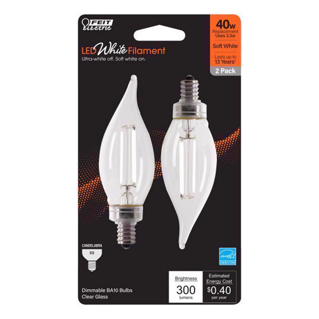 LED BA10 E12 SW 40W 2PK