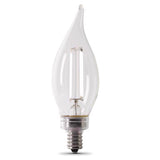 Feit White Filament BA10 E12 (Candelabra) Filament LED Bulb Soft White 40 Watt Equivalence 2 pk