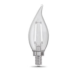 Feit White Filament BA10 E12 (Candelabra) Filament LED Bulb Soft White 60 Watt Equivalence 2 pk