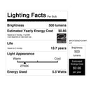 Feit White Filament BA10 E12 (Candelabra) Filament LED Bulb Soft White 60 Watt Equivalence 2 pk