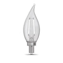 Feit White Filament BA10 E12 (Candelabra) LED Flame Bulb Daylight 60 Watt Equivalence 2 pk