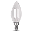 Feit White Filament B10 E12 (Candelabra) Filament LED Bulb Soft White 40 Watt Equivalence 2 pk