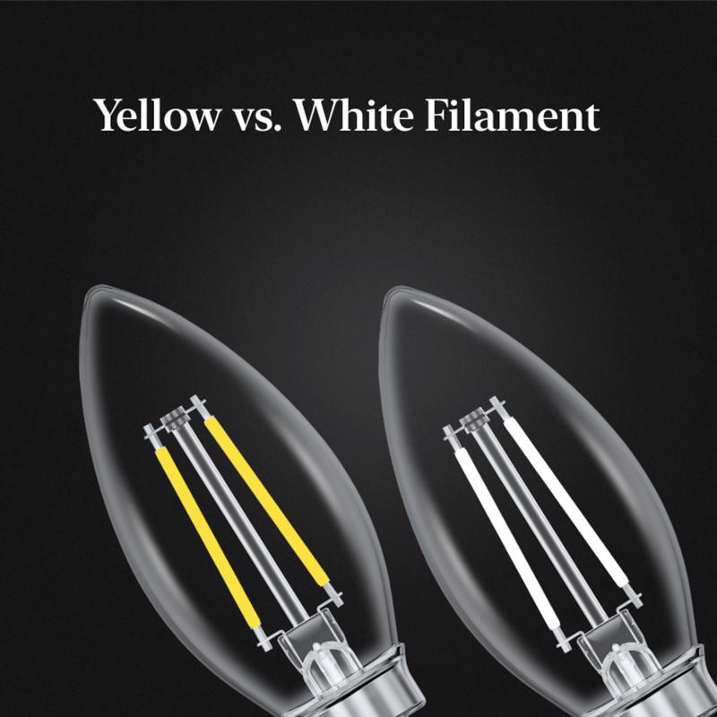 Feit White Filament B10 E12 (Candelabra) Filament LED Bulb Daylight 40 Watt Equivalence 2 pk