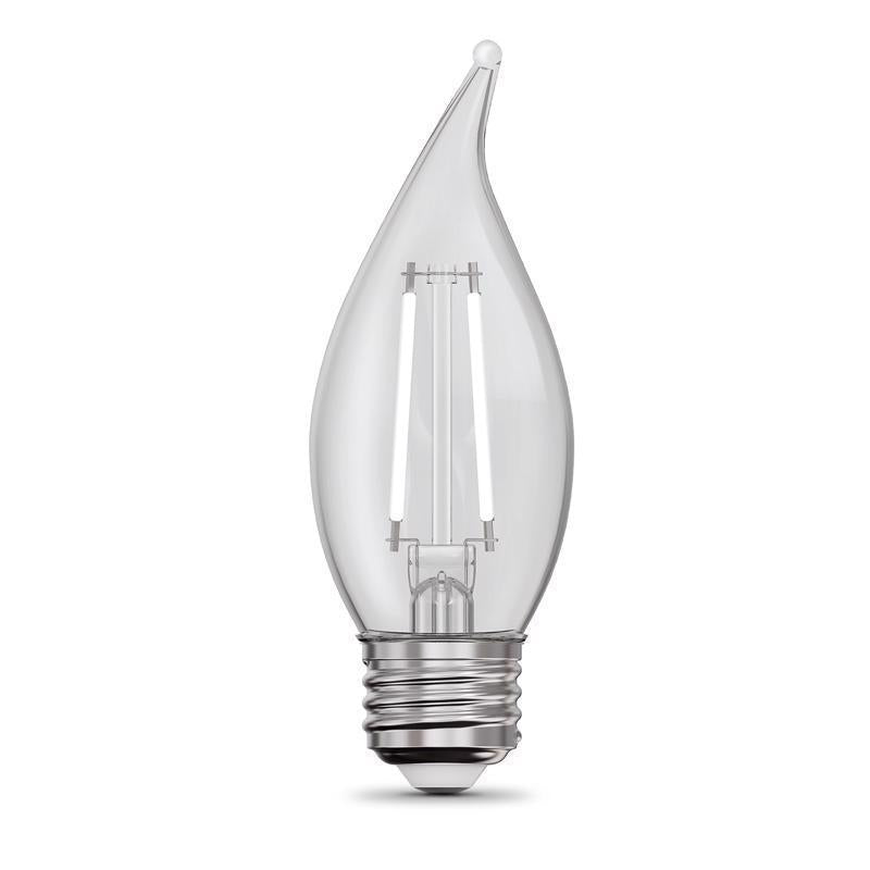 Feit White Filament BA10 E26 (Medium) Filament LED Bulb Soft White 40 Watt Equivalence 2 pk