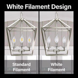 Feit White Filament B10 E26 (Medium) Filament LED Bulb Soft White 60 Watt Equivalence 2 pk
