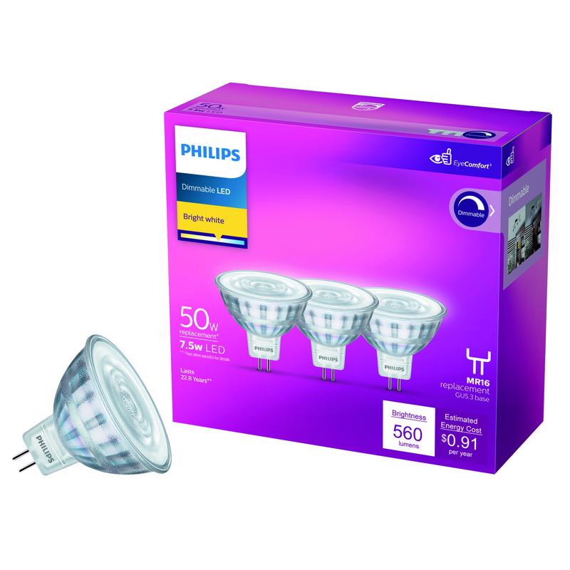 PHL LED MR16 BW 50W 3PK