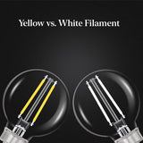 Feit White Filament G16.5 E12 (Candelabra) Filament LED Bulb Daylight 60 Watt Equivalence 2 pk