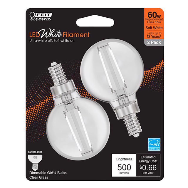 LED G16.5 E12 60W SW 2PK