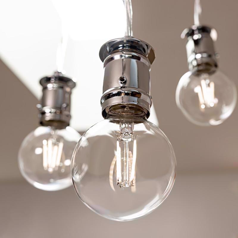 Feit White Filament G16.5 E12 (Candelabra) Filament LED Bulb Soft White 40 Watt Equivalence 2 pk