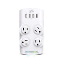 360 Electrical Revolve 4 outlets Wall Tap Surge Protector White 1080 J