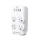 360 Electrical Revolve 4 outlets Wall Tap Surge Protector White 1080 J
