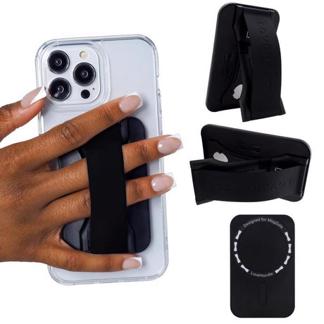 LoveHandle MagSafe Black Magnetic Stand Phone Grip For All Smartphones