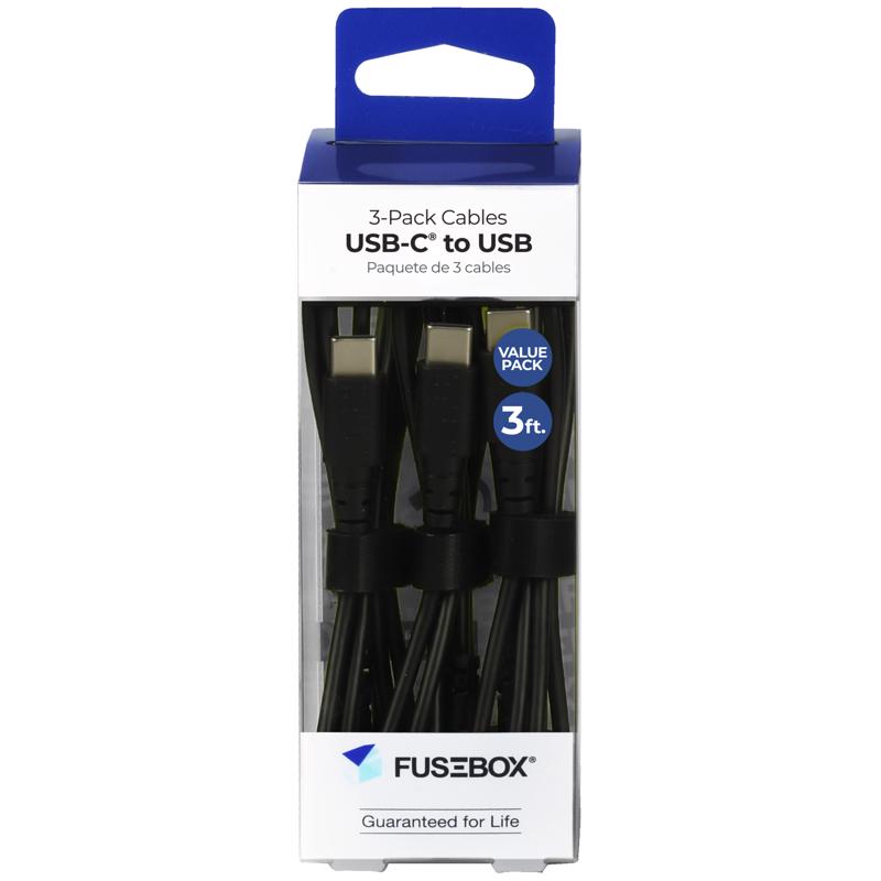 USB C CABLE BLACK 3'