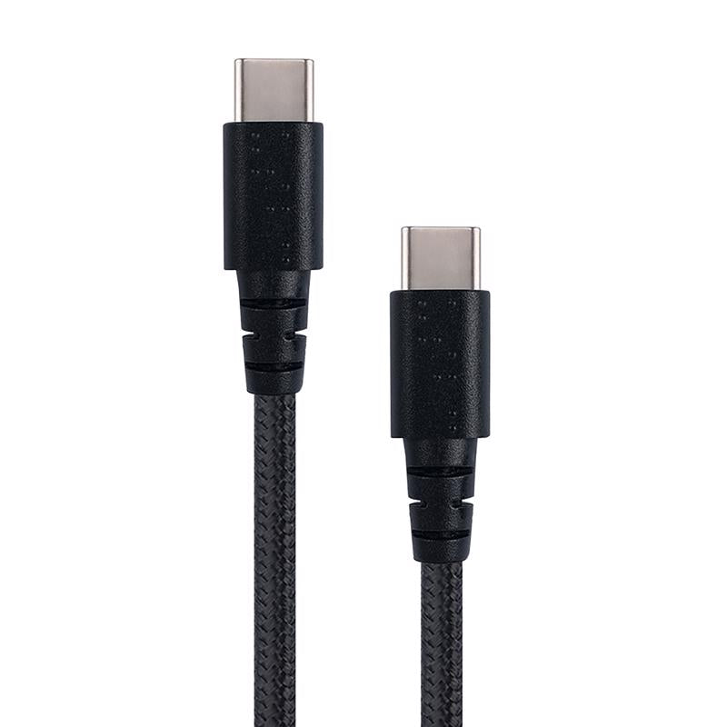 Fusebox Black PVC USB-C Cable For Smartphones 3 ft. L