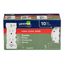 Leviton Decora Edge 15 amps 125 V Duplex White Tamper Resistant Outlet 5-15 R 10 pk