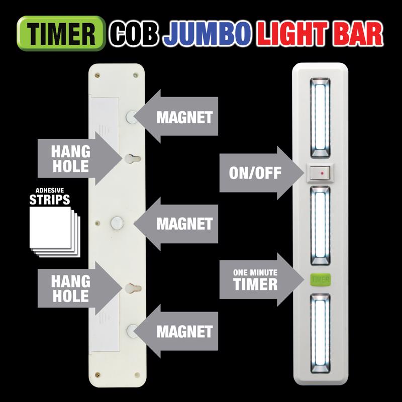 Shawshank LEDz 220 lm COB LED Hanging Hook Light Bar w/Timer