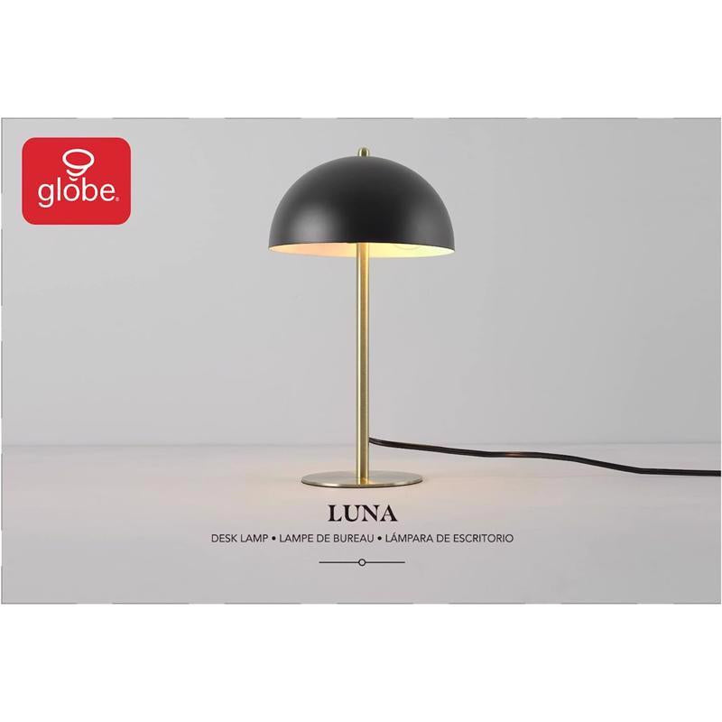 Globe Electric Luna 15 in. Matte Black Desk Lamp