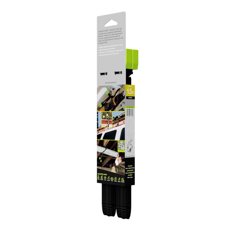Twisted Goat 18 in. L Black Twist Ties 2 pk