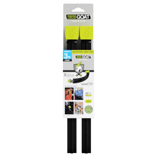 TWIST TIES BLK 36" 2PK