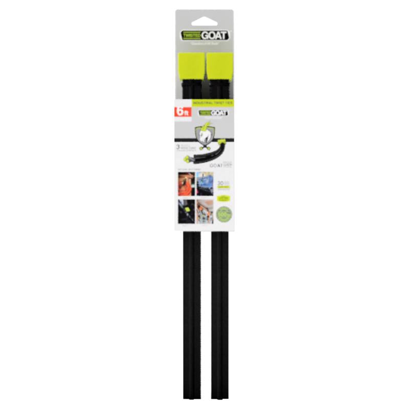 TWIST TIES BLK 72" 2PK
