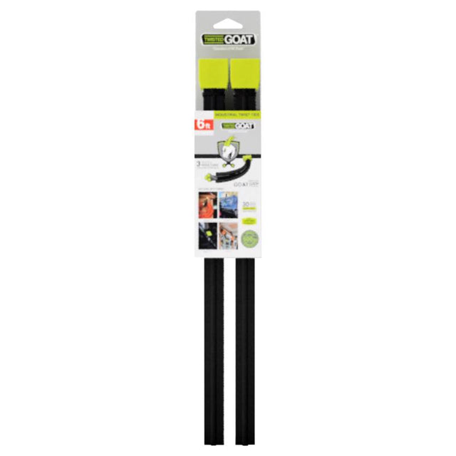 TWIST TIES BLK 72" 2PK