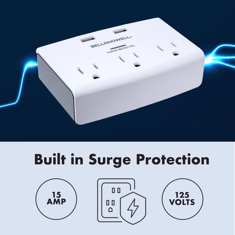 Bell & Howell Socket Power 3 outlets Surge Protector White 1680 J
