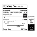 Feit White Filament G25 E26 (Medium) Filament LED Bulb Daylight 40 Watt Equivalence 3 pk