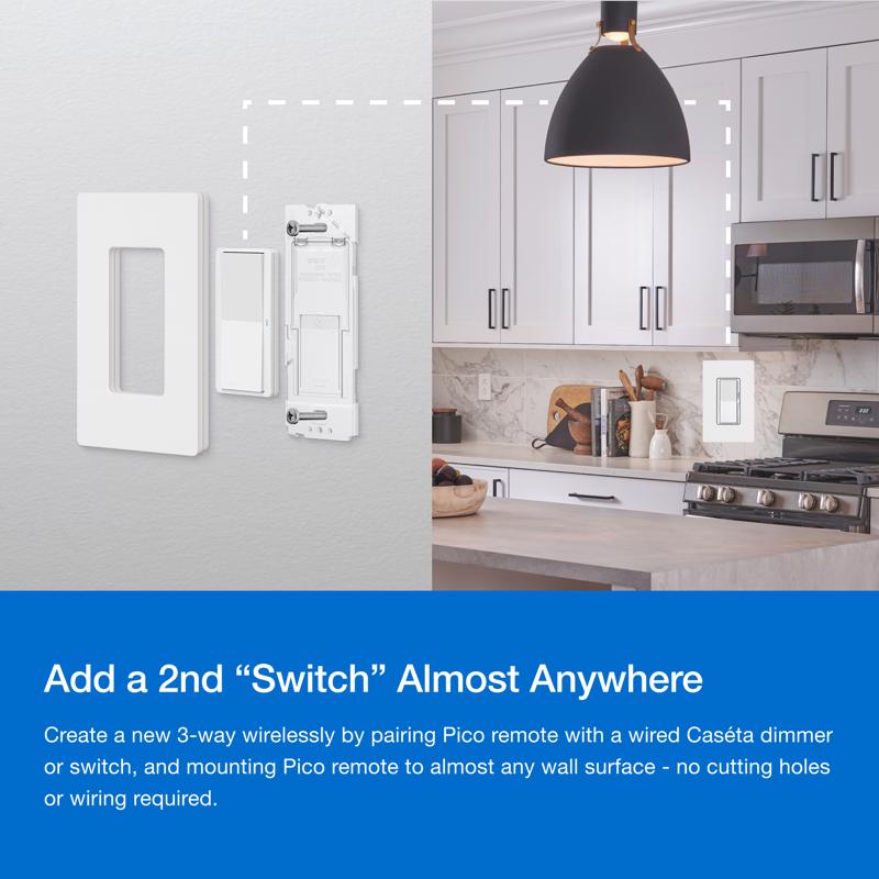 Lutron Diva 3-Way Smart-Enabled Dimmer and Remote White 1 pk