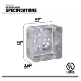 Southwire New Work 30.3 cu in Square Galvanized Steel 2 gang Switch Box Gray