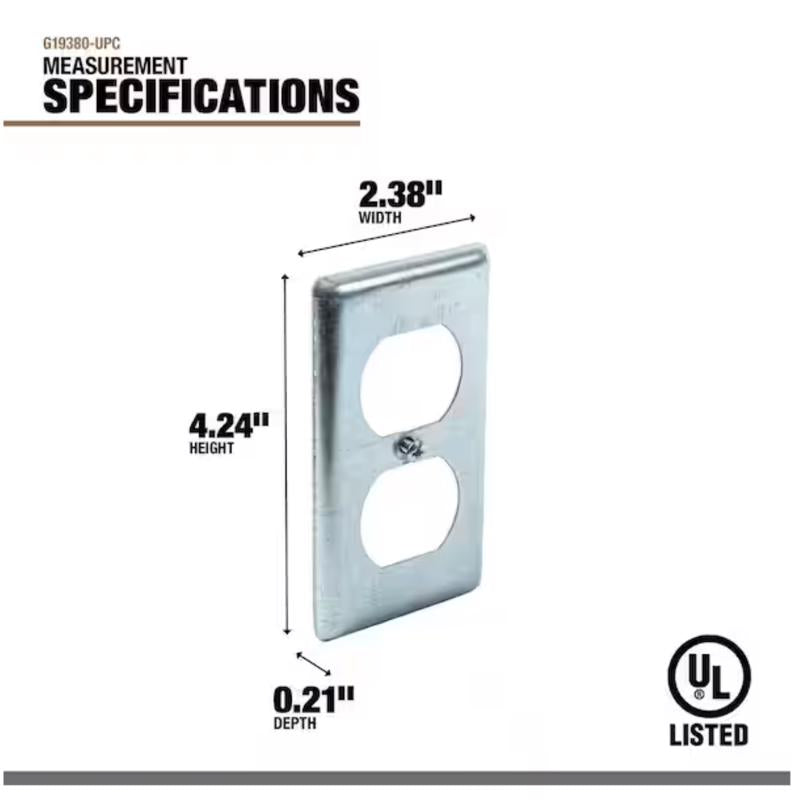 Southwire Rectangle Zinc-Plated Steel Box Cover