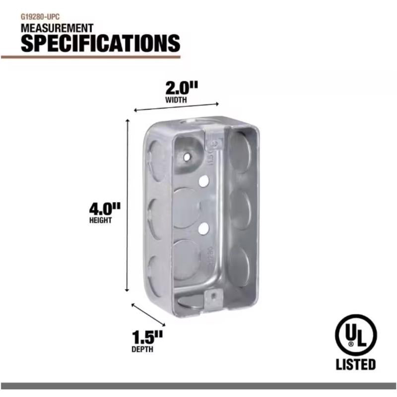 Southwire Old Work Rectangle Steel 1 gang Utility Handy Box