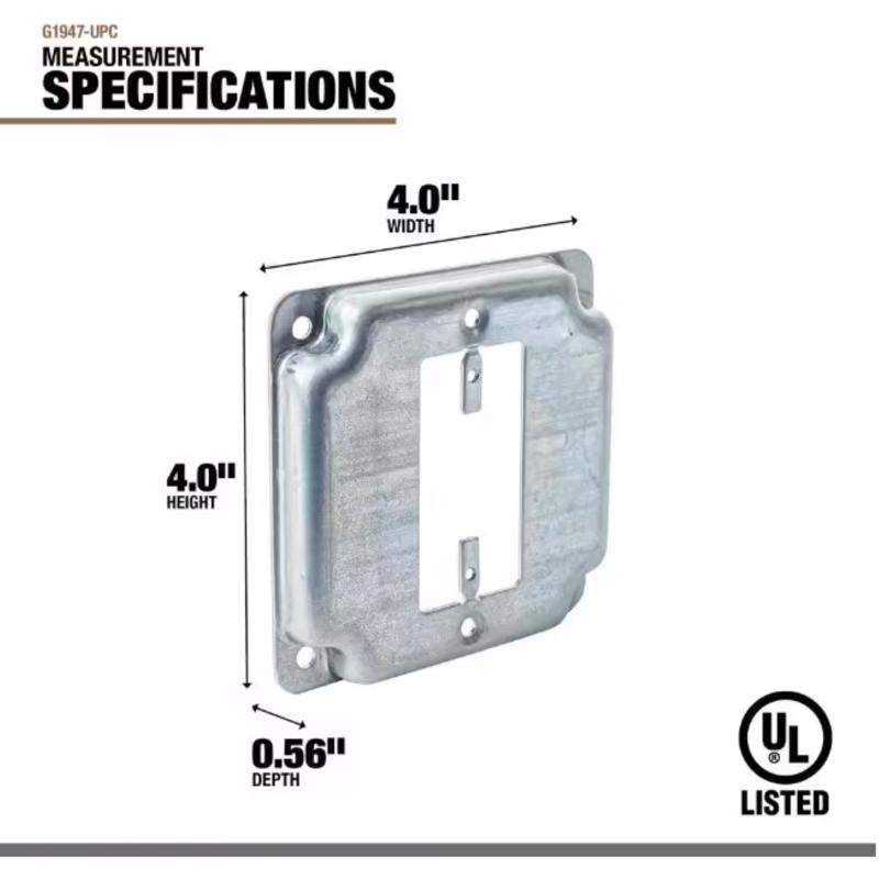 Southwire Square Steel 1 gang Exposed Work Cover