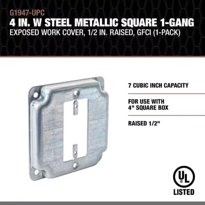 Southwire Square Steel 1 gang Exposed Work Cover