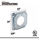 Southwire Square Steel 1 gang 30/50 Amp Receptacle Cover