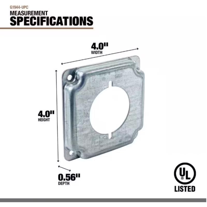 Southwire Square Steel 1 gang 30/50 Amp Receptacle Cover