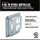 Southwire Square Steel 2 gang Toggle Duplex Cover