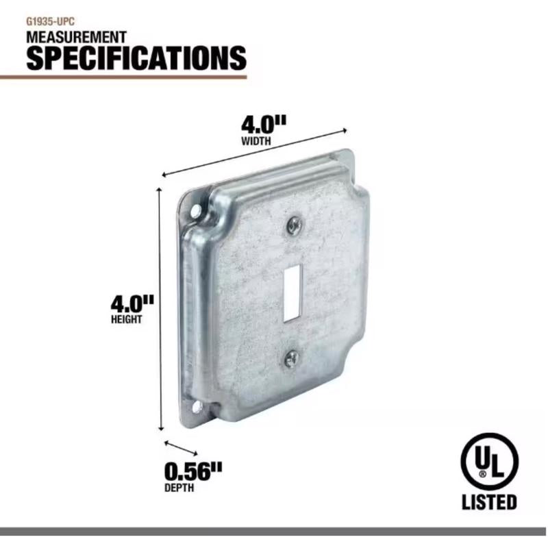 Southwire Square Steel Toggle Switch Cover