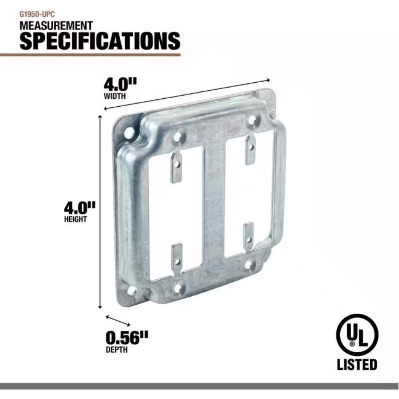 Southwire Square Steel 2 gang GFCI Cover