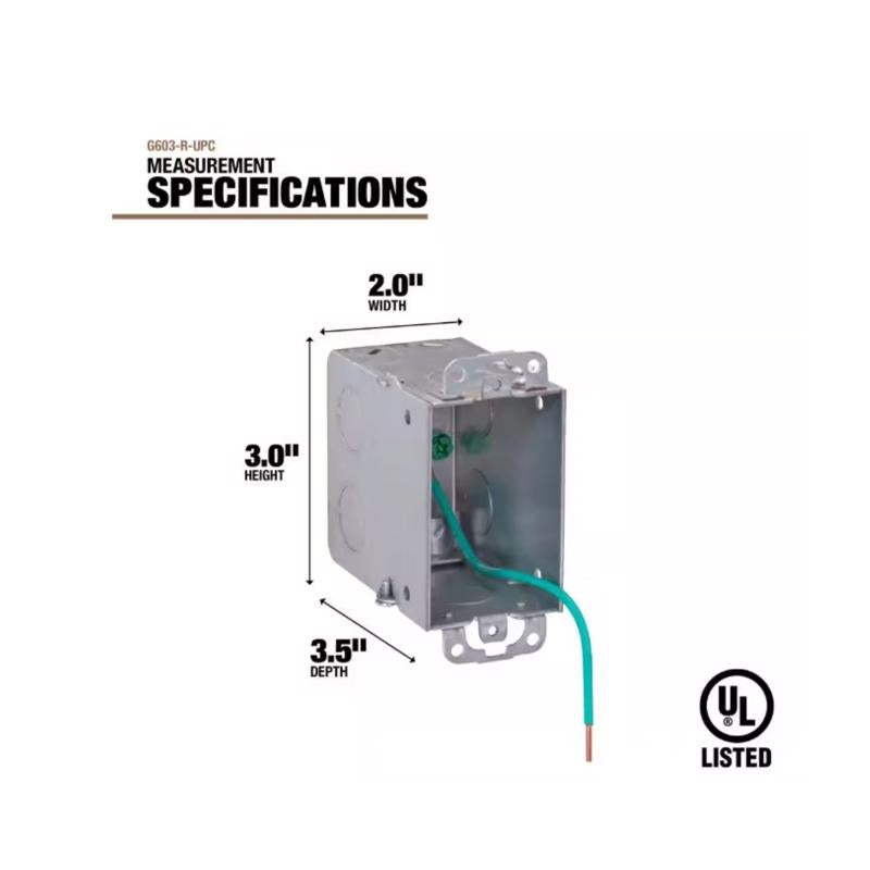 Southwire Old Work 18 cu in Rectangle Steel 1 gang Switch Box Gray