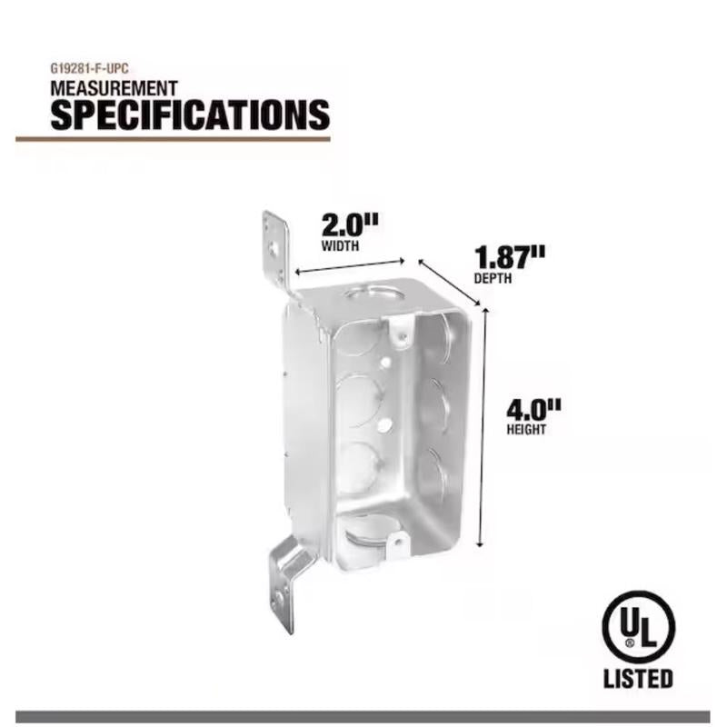 Southwire New and Old Work Rectangle Steel Utility Handy Box