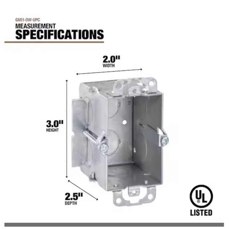 Southwire New Work Rectangle Steel Switch Box