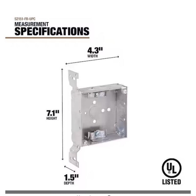 BOX MOUNT SQ STL 4"H