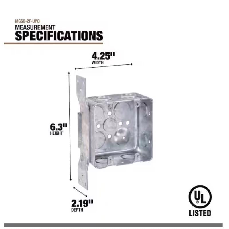 Southwire New and Old Work Square Steel Switch Box