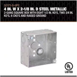 Southwire Old Work Square Galvanized Steel Weatherproof Box Silver