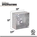 Southwire Old Work Square Galvanized Steel Weatherproof Box Silver