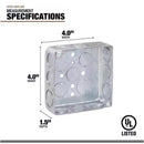 Southwire Old Work 21 cu in Square Galvanized Steel Weatherproof Box Gray