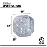 Southwire Old Work 14 cu in Octagon Galvanized Steel Weatherproof Box Silver